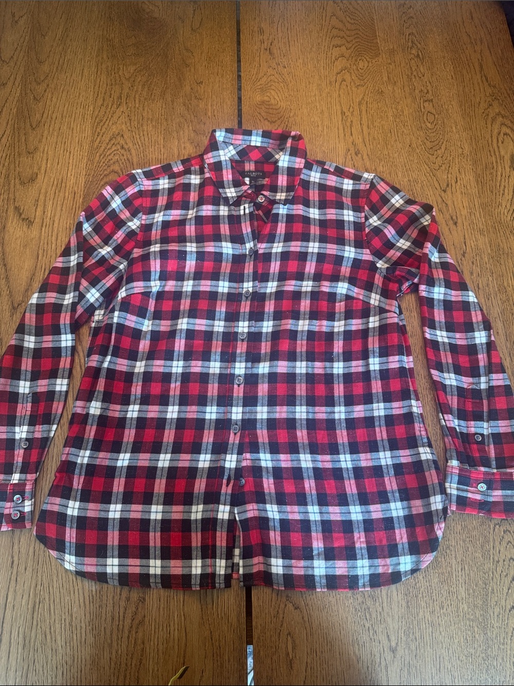 Talbots Red Plaid Button-Down Shirt